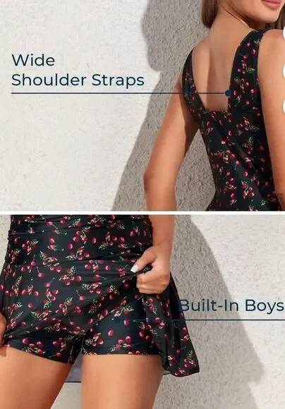 Summer Mae Women's Swimdress 2XL Blue Tummy Control Padded Bra - Picture 5 of 10